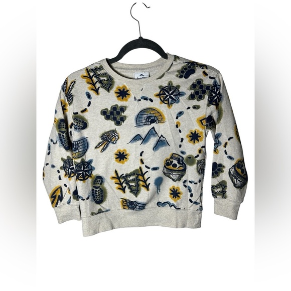 Tommy Bahama Other - Tommy Bahama Kids Boys Crewneck Sweatshirt Adventure Print Beige Size M 7/8